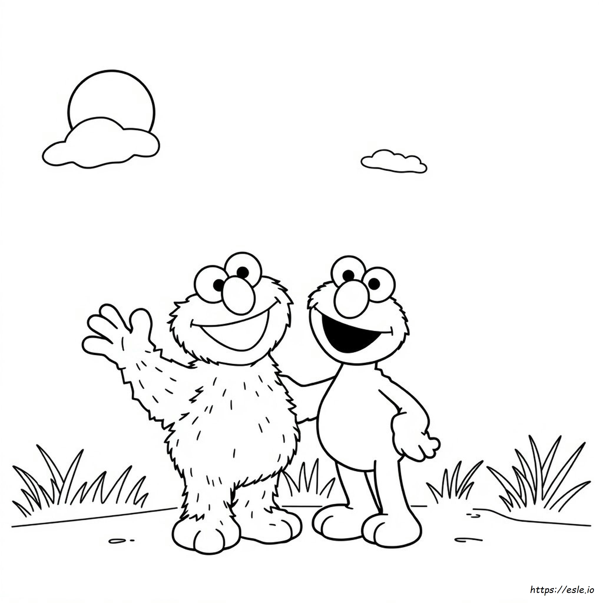 Cookie Monster And Elmo Coloring Pages