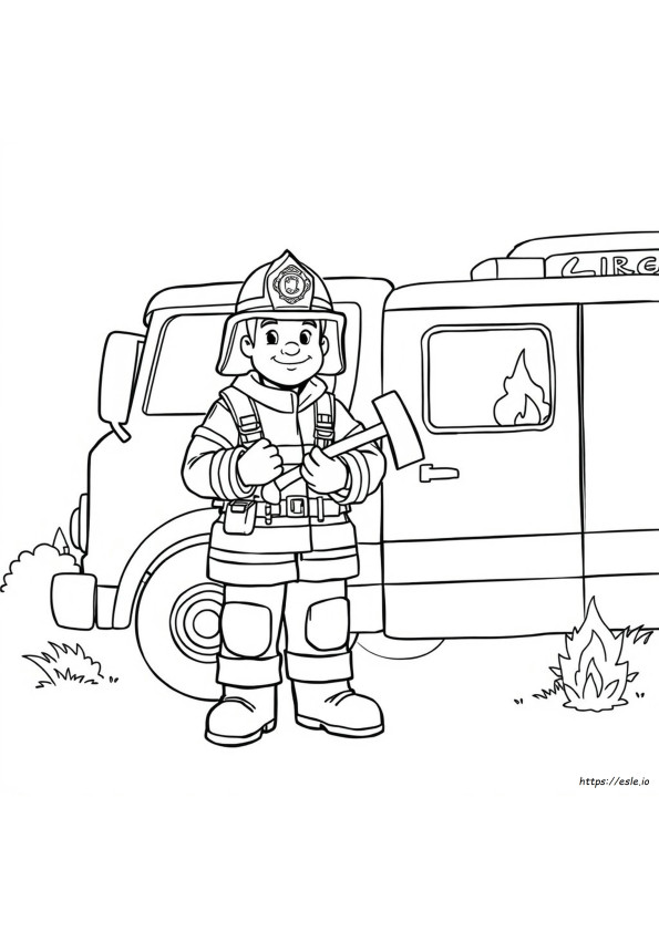 Fire Fighter Colouring