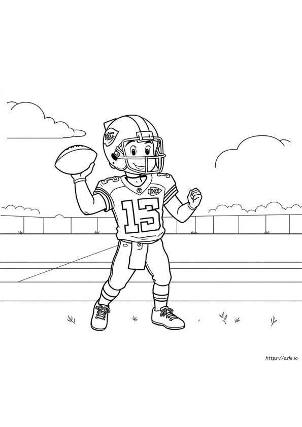Coloriage Mahomes Kansas City Chiefs