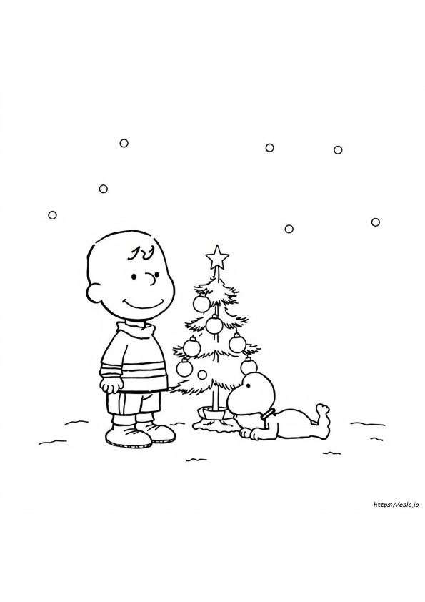 Charlie Brown Karácsonyfa Színező