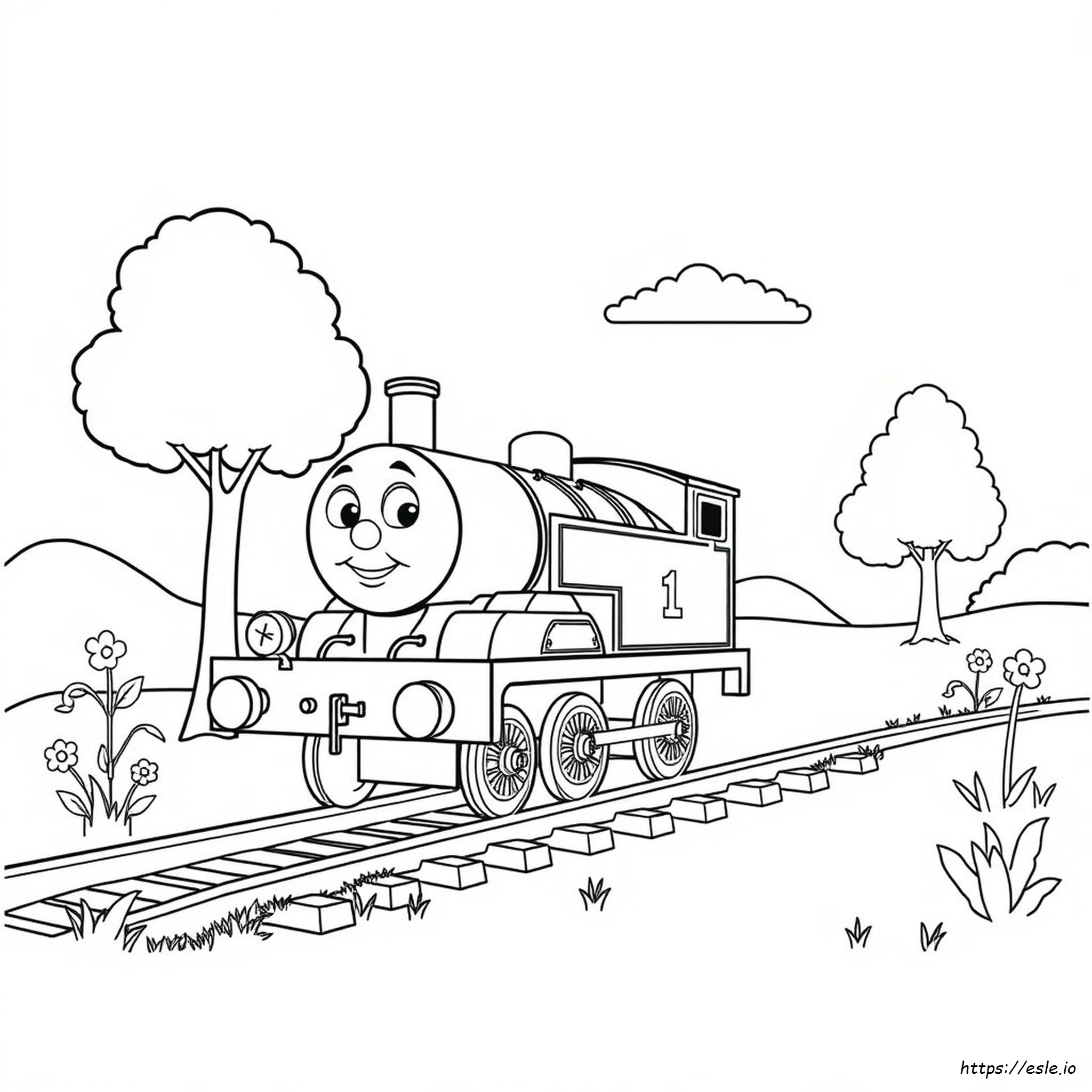 Simple Thomas The Train Coloring Pages