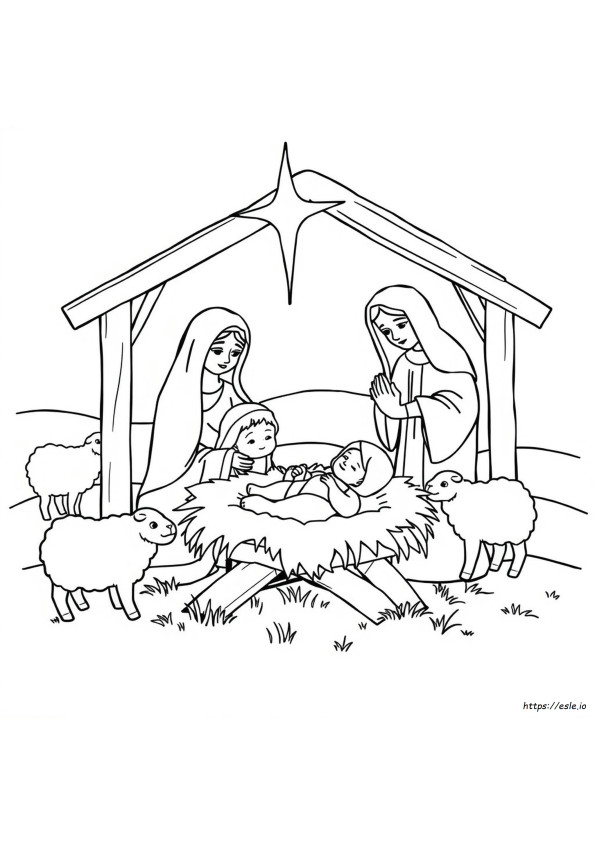Jesus Is Born Colouring Page