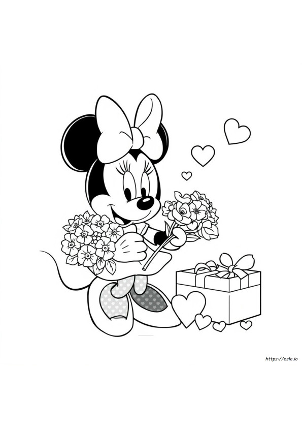 Kolorowanki Walentynkowe Minnie Mouse