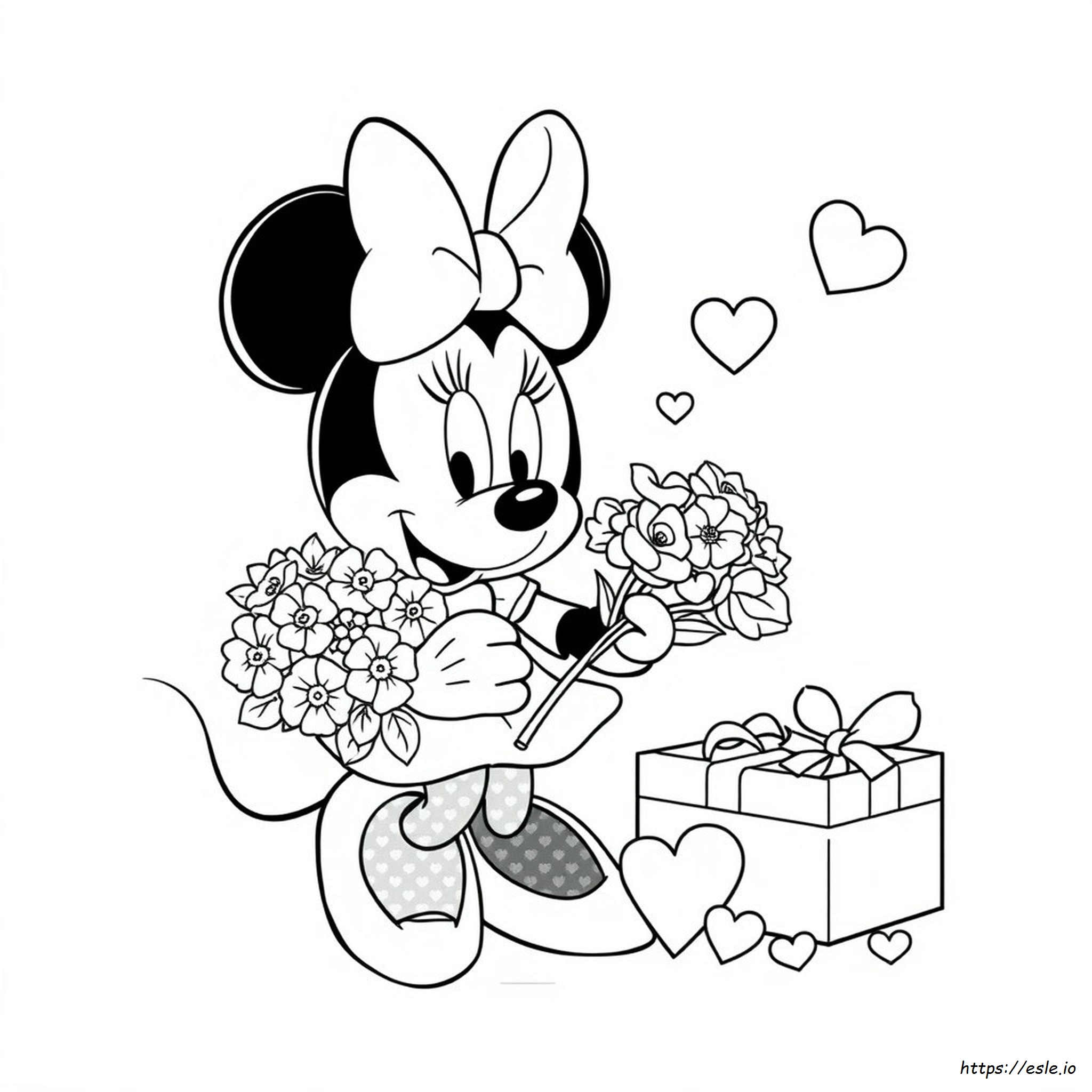 Minnie Mouse Valentine Coloring Pages