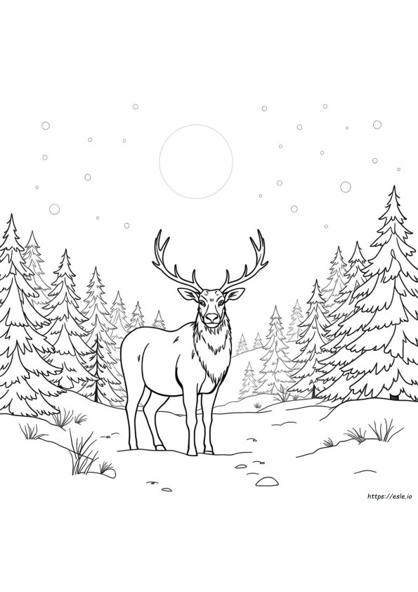 大人のためのリアルなトナカイの塗り絵 無料