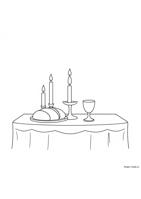 Shabbat Candles Coloring Pages
