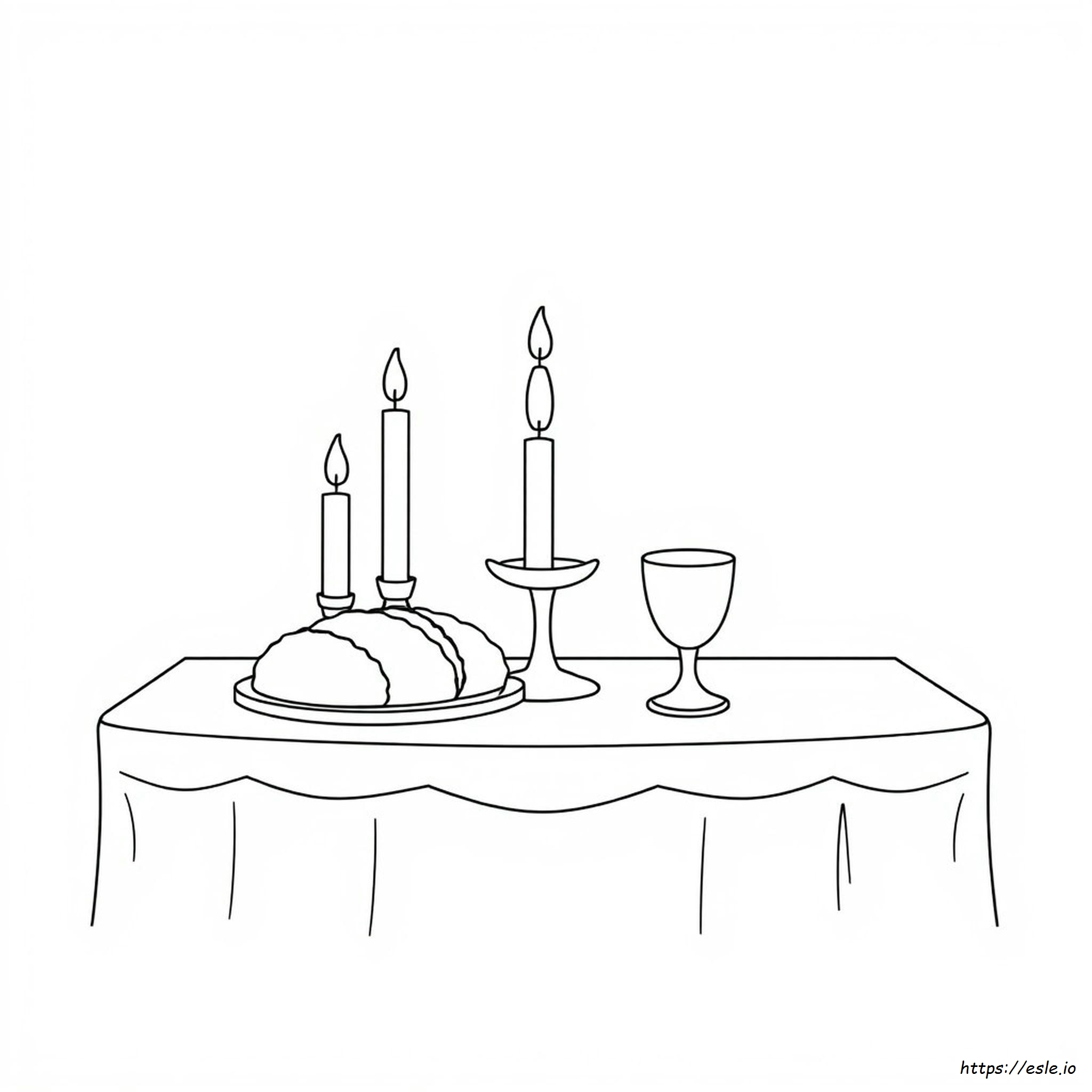 Shabbat Candles Coloring Pages