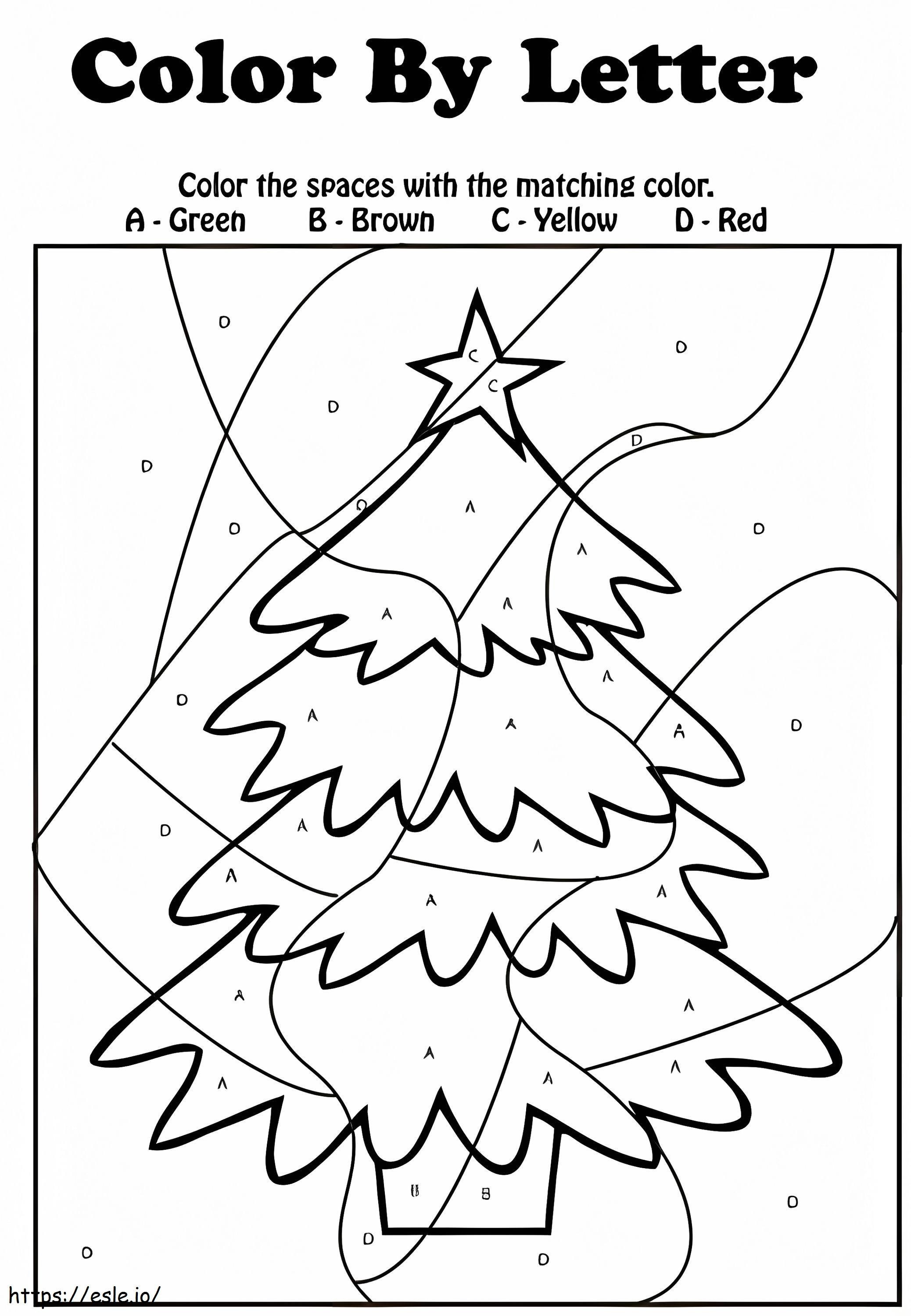 Christmas Color By Letters coloring page