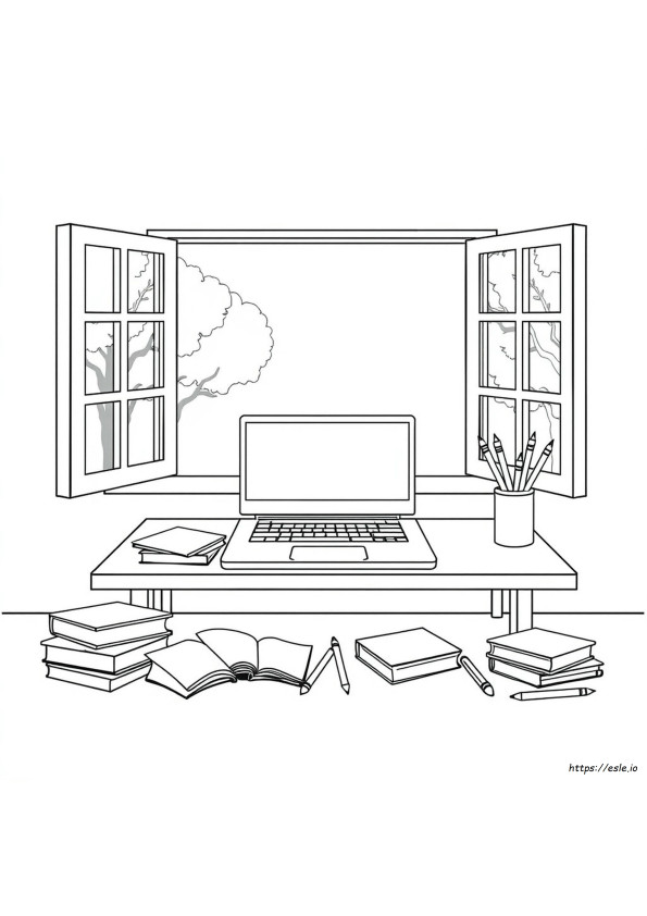 Laptop Komputer Lembar Mewarnai