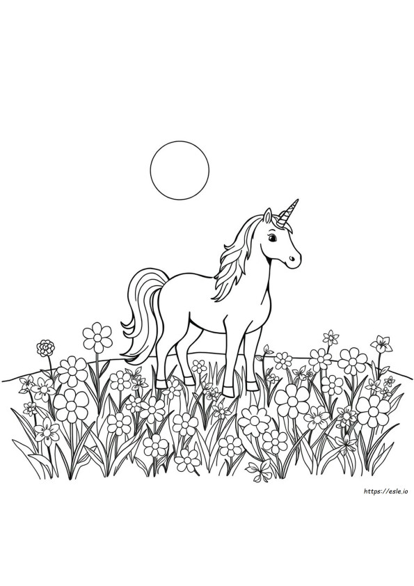 Unicorno E Fiori Da Colorare