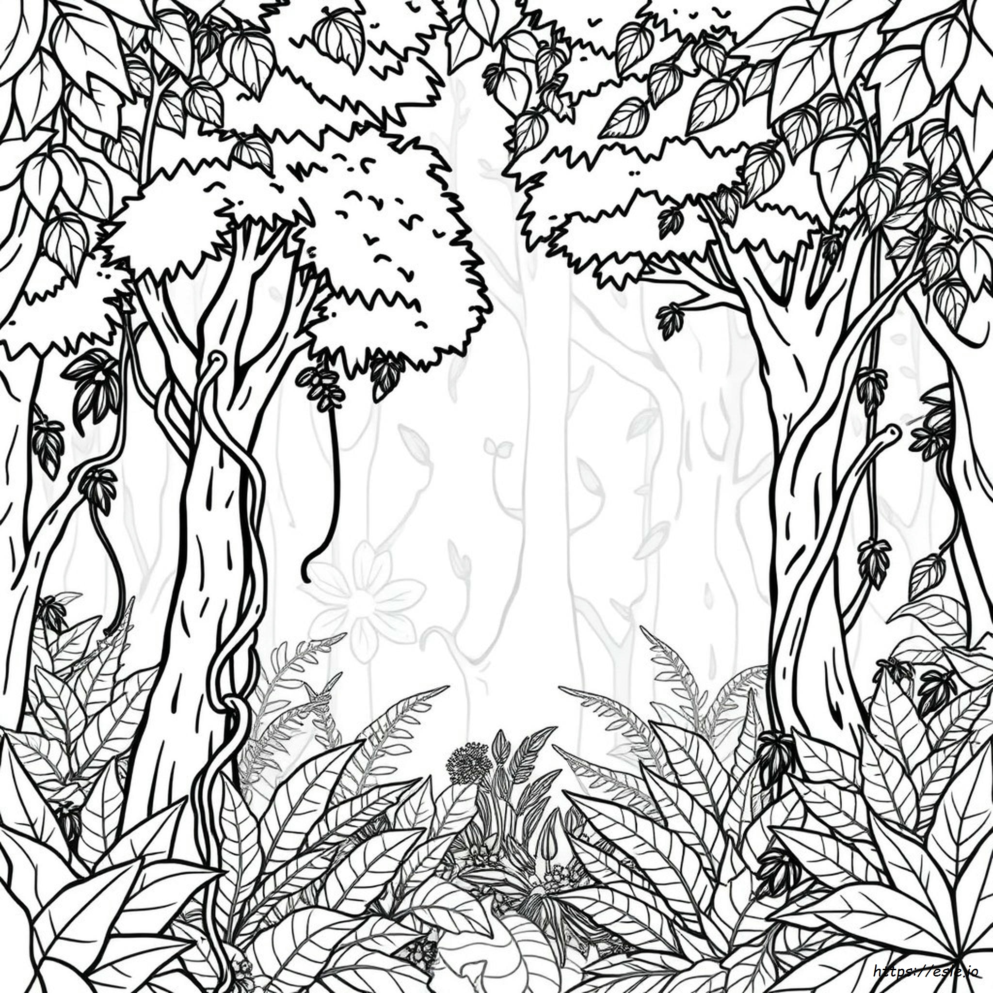 Jungle Trees Coloring Pages