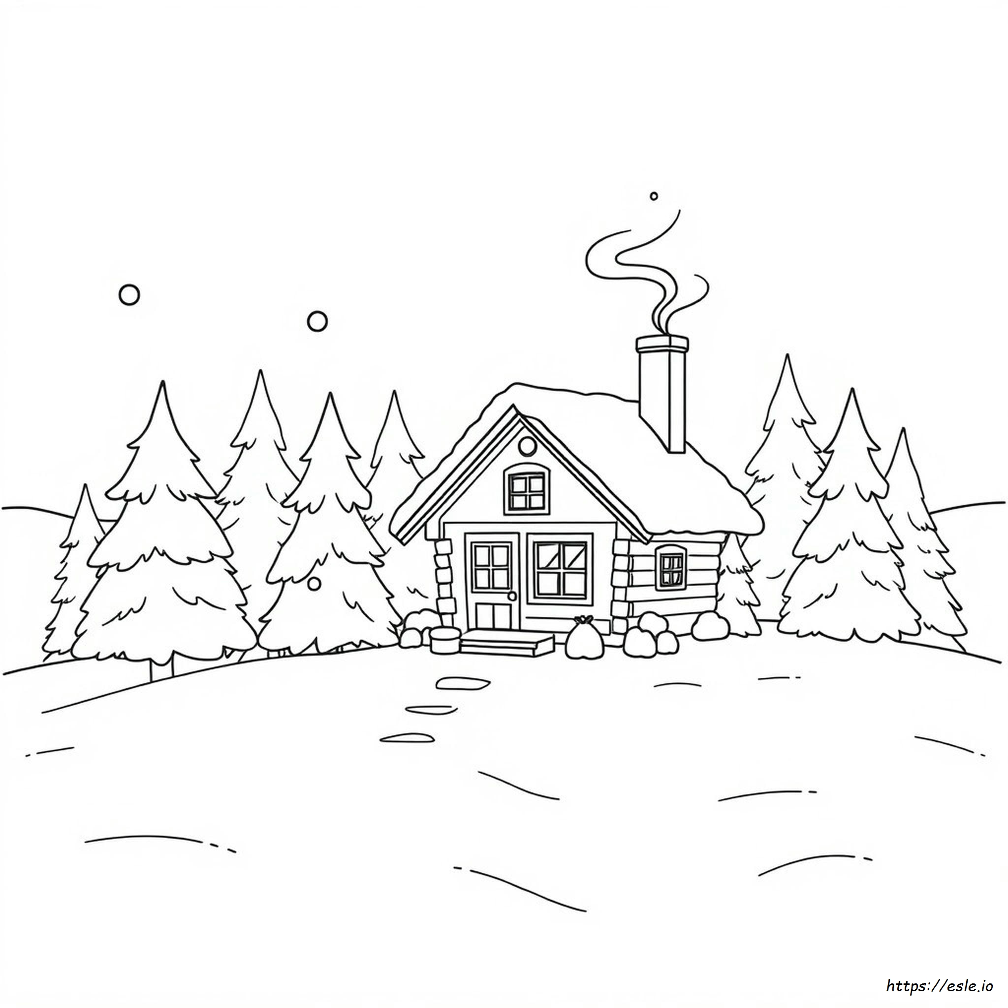 Talvimökki Värityskuvat