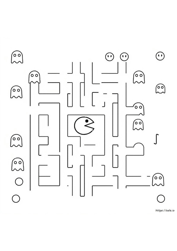 パックマン迷路ぬりえ 無料