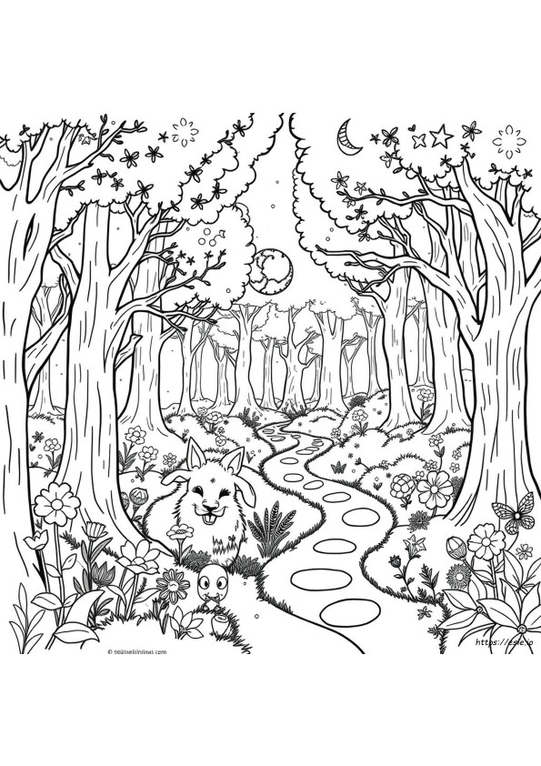Magischer Wald Ausmalbilder