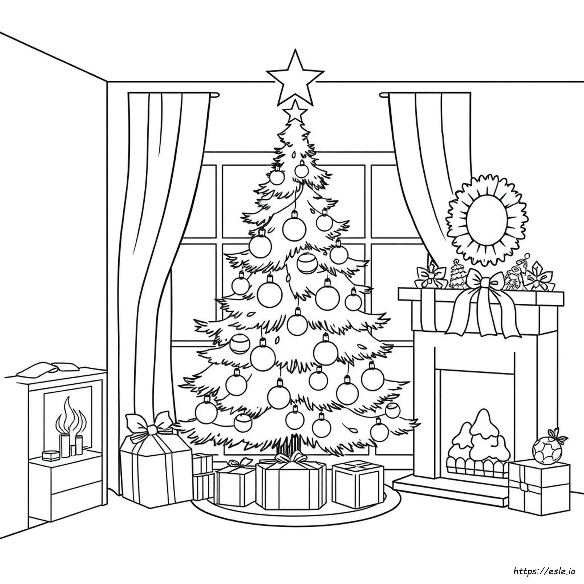 Makkelijke Kerst Kleurplaten kleurplaat
