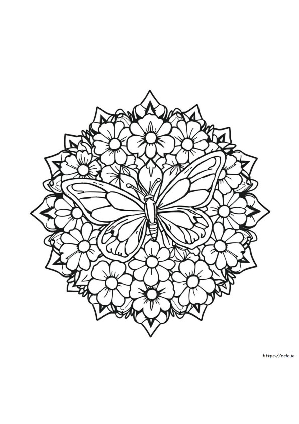 Flower Butterfly Mandala Coloring Pages