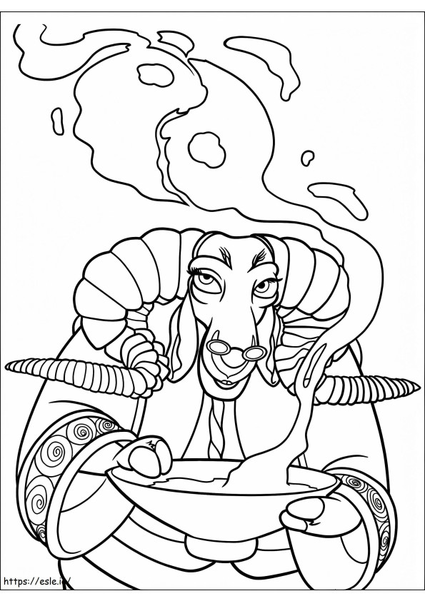 Soothsayer With Noodles A4 coloring page