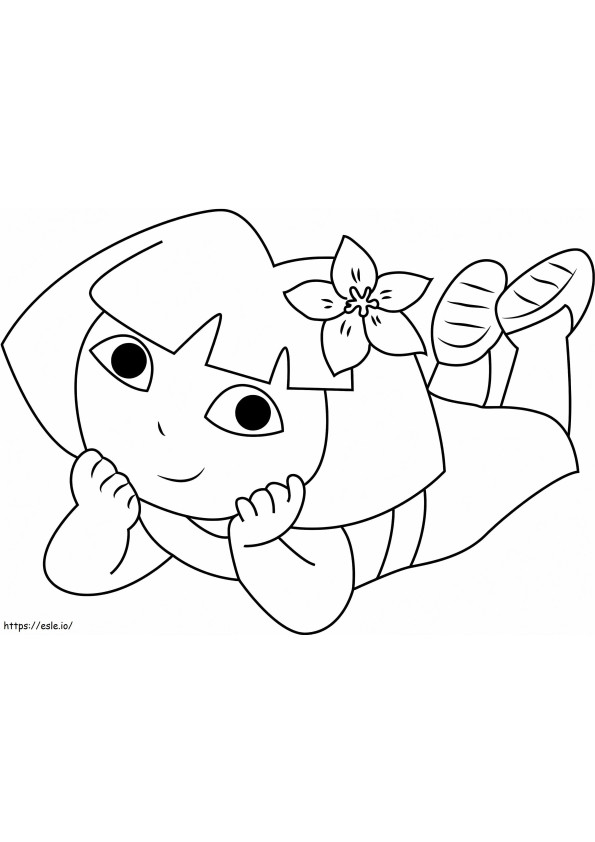 Coloriage Dora souriante à imprimer dessin