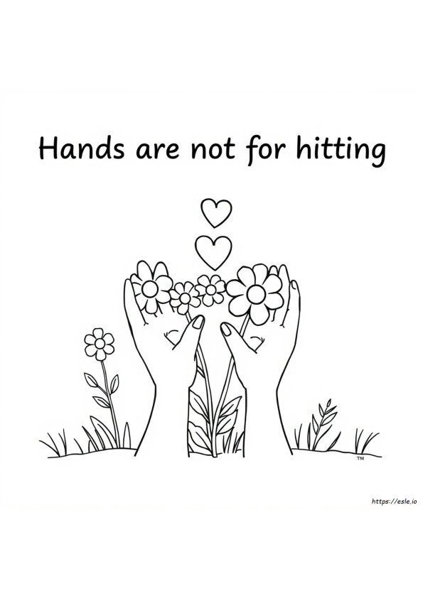 Hands Are Not For Hitting Coloring Page