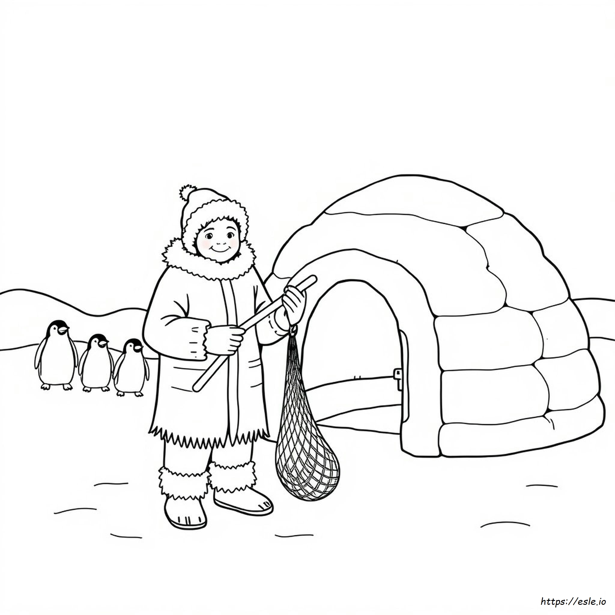 Eskimo Kleurplaten Gratis kleurplaat
