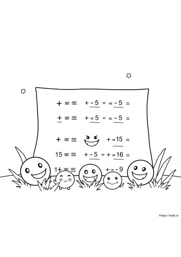 Emoji-Mathe-Ausmalbilder
