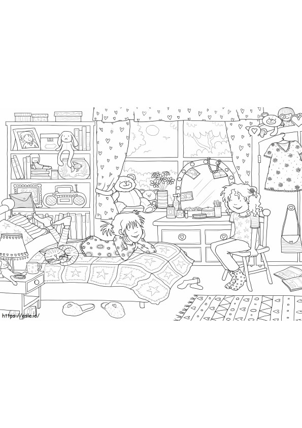 Lovely Bedroom coloring page