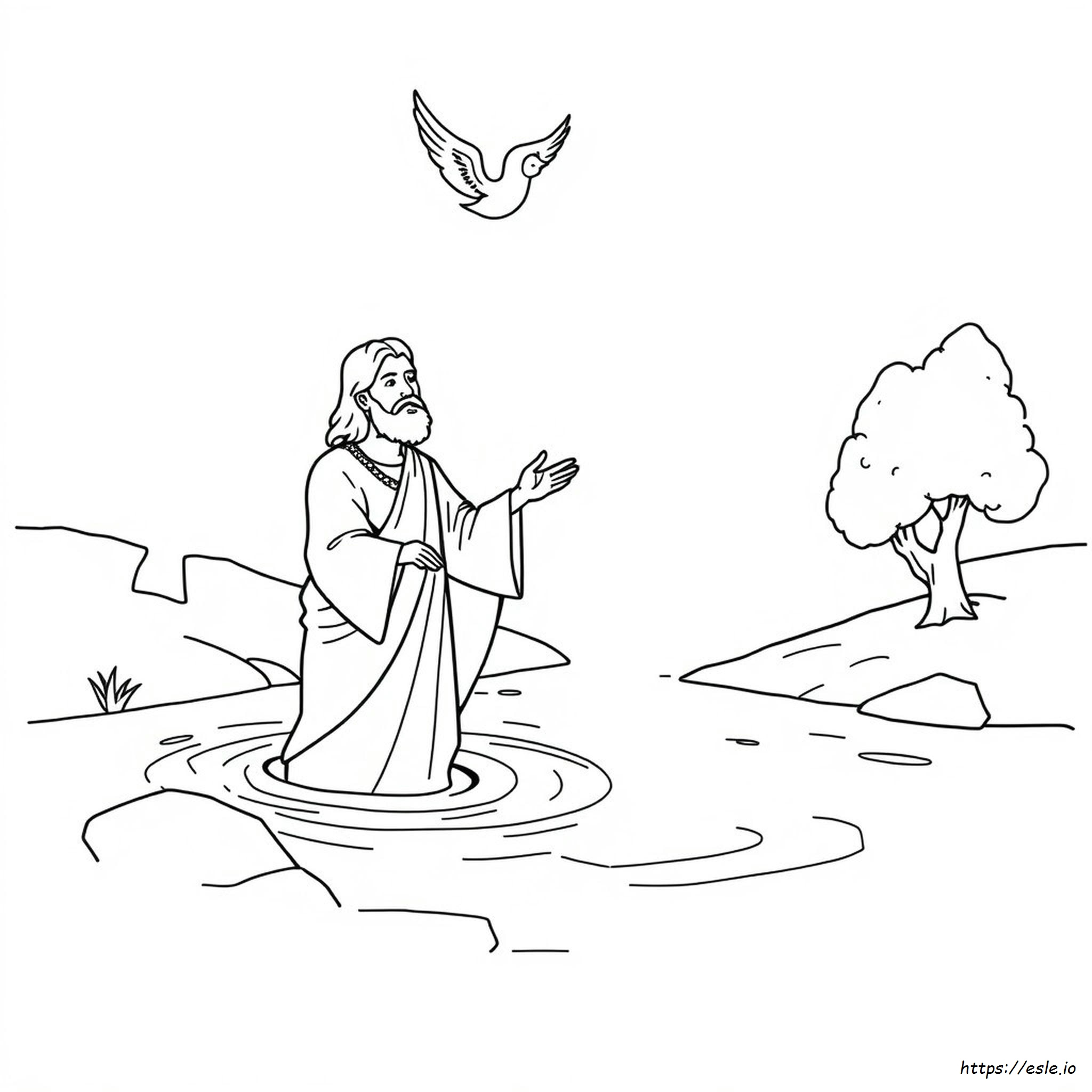 Jesus Is Baptized Coloring Page