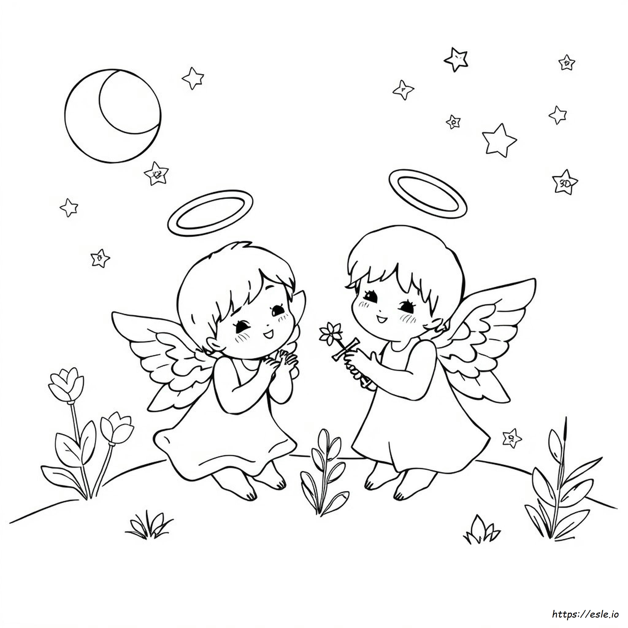 Advanced Coloring Pages Of Cute Angels