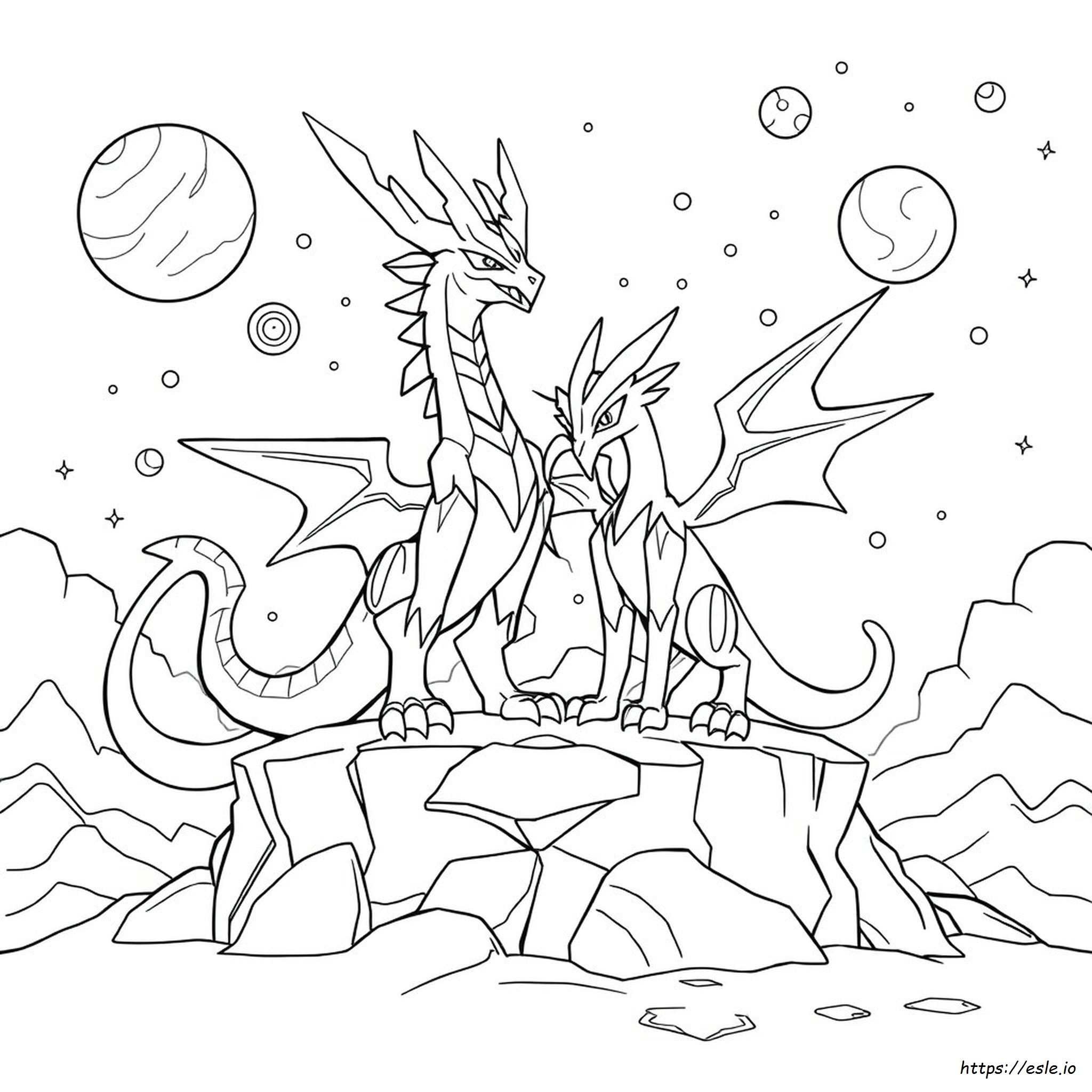 Dibujos Para Colorear De Pokémon Dialga Y Palkia