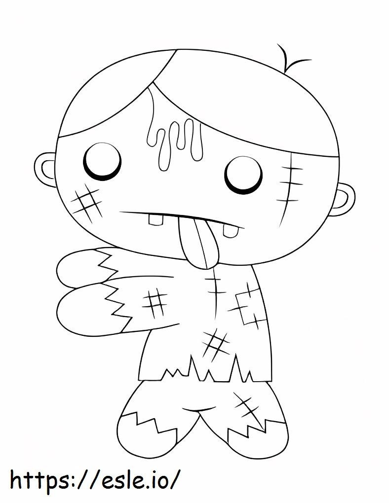 Cute Walking Zombie coloring page