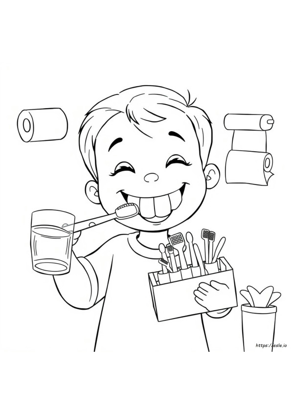 Brush Your Teeth Coloring Page