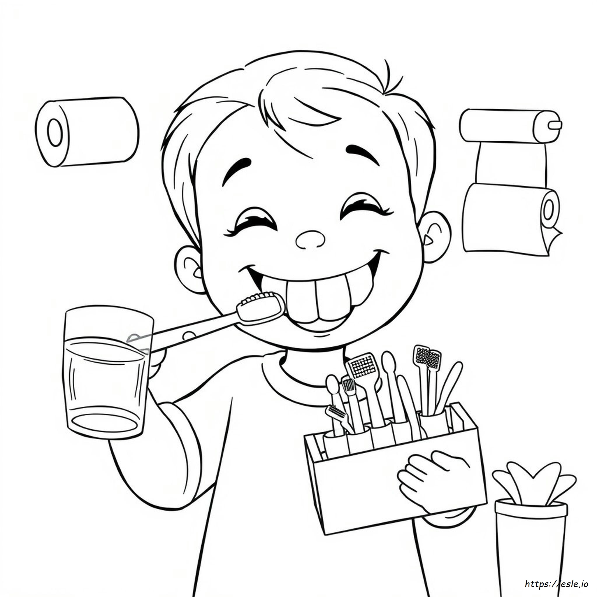 Brush Your Teeth Coloring Page