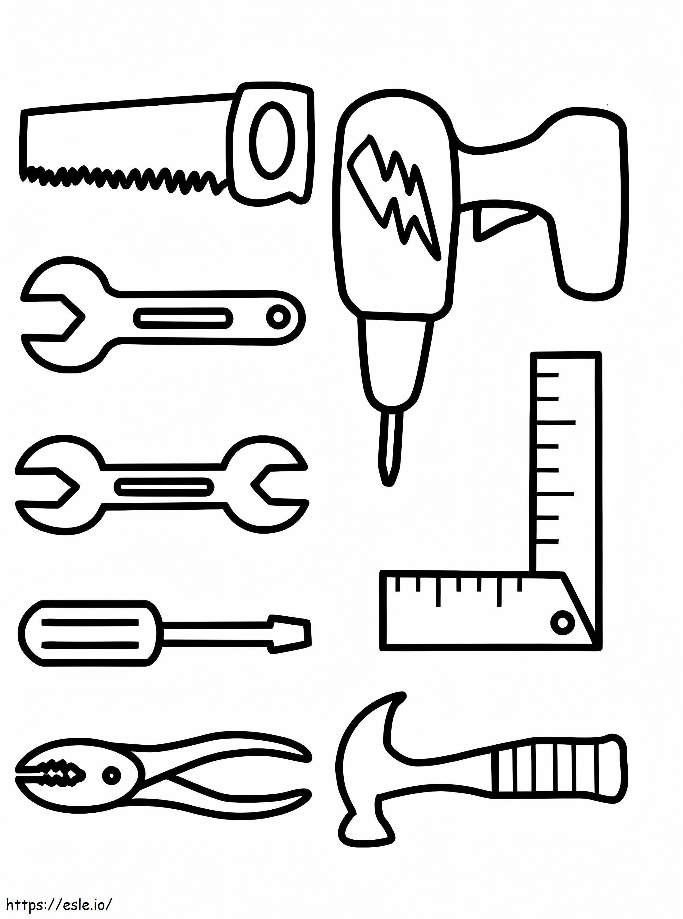 Printable Tools Coloring Page