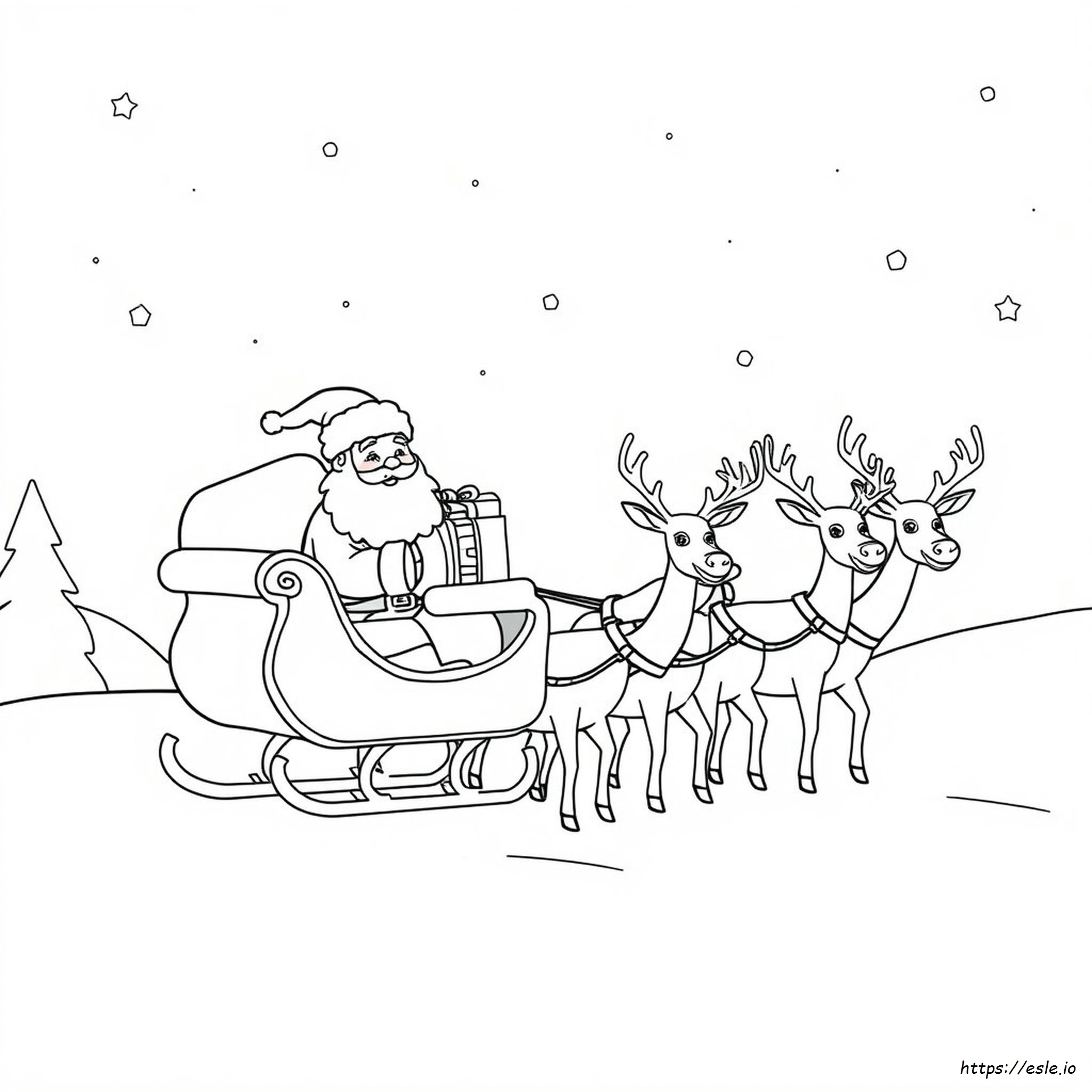 Kerstman En Zijn Rendier Kleurplaten kleurplaat