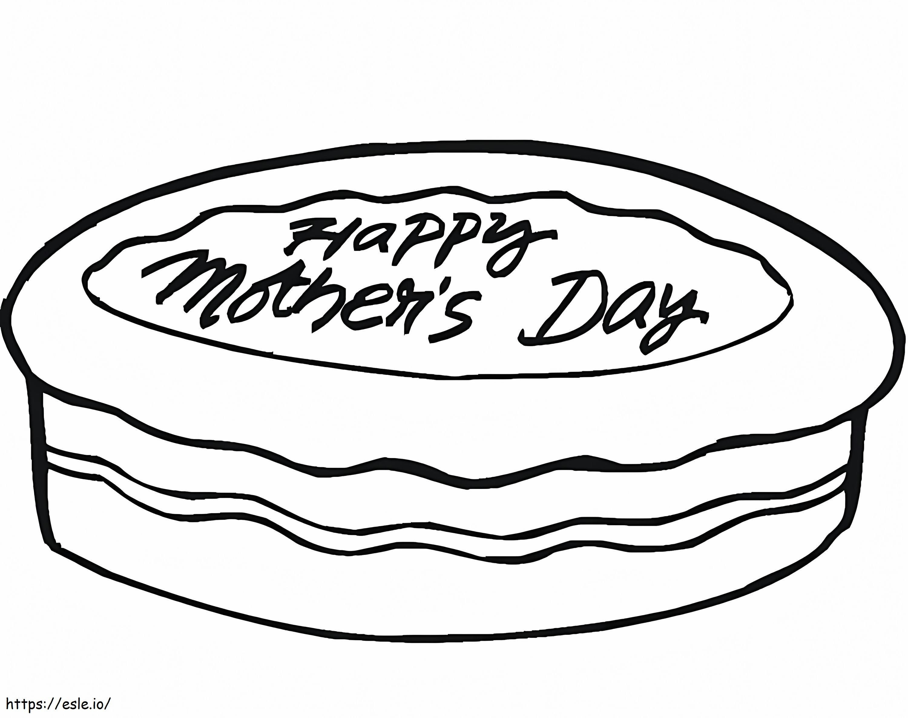 Happy Mothers Day Cake coloring page