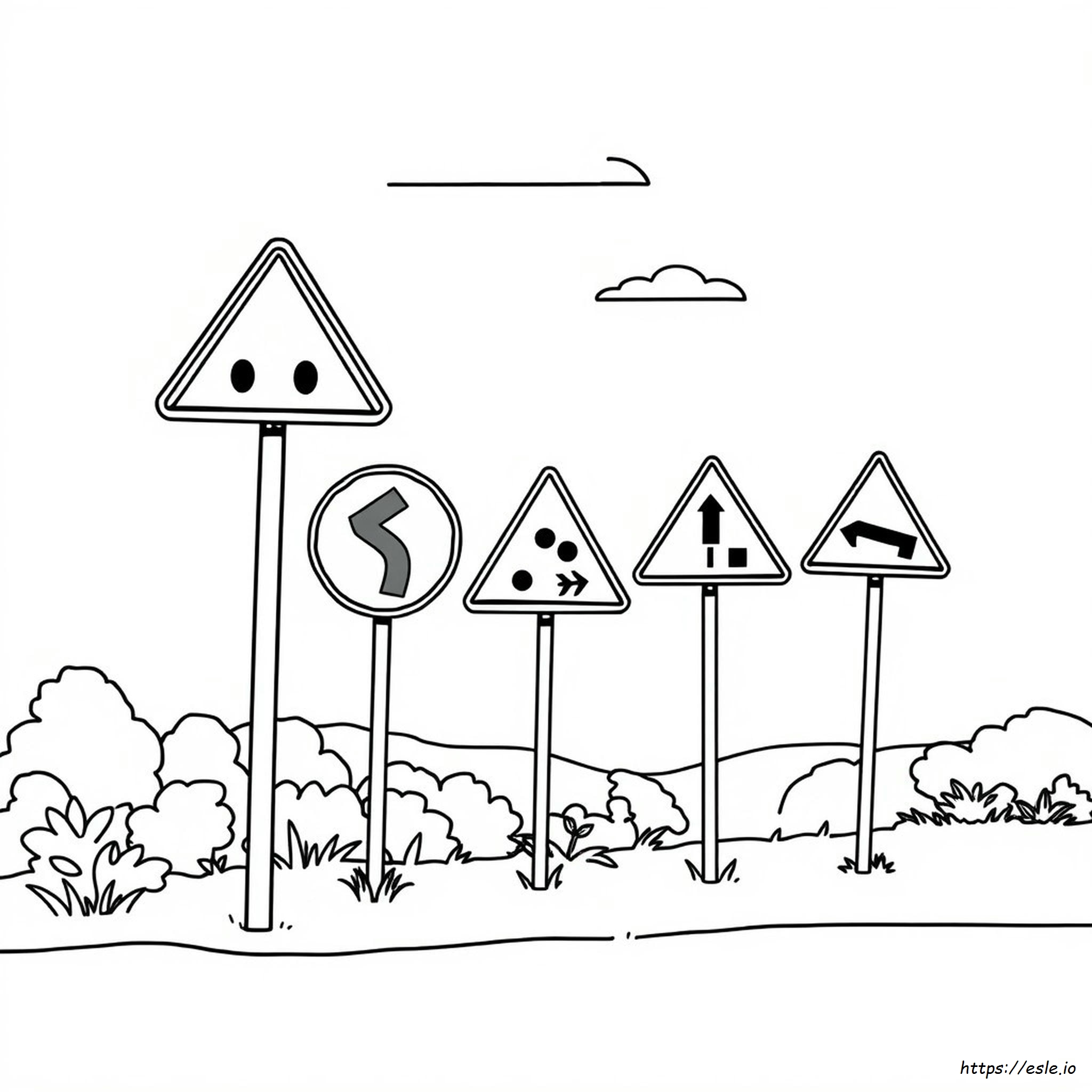 Road Safety Signs Traffic Signs For Coloring