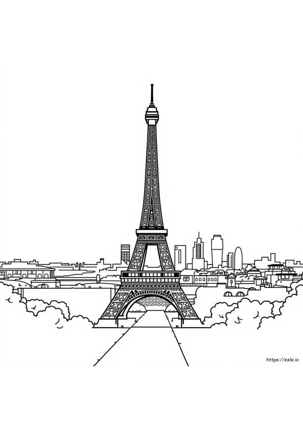 Easy Paris Coloring Pages