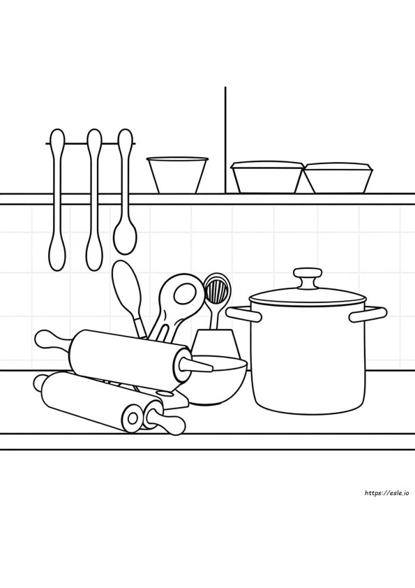 Ferramentas De Cozinha Para Colorir E Imprimir