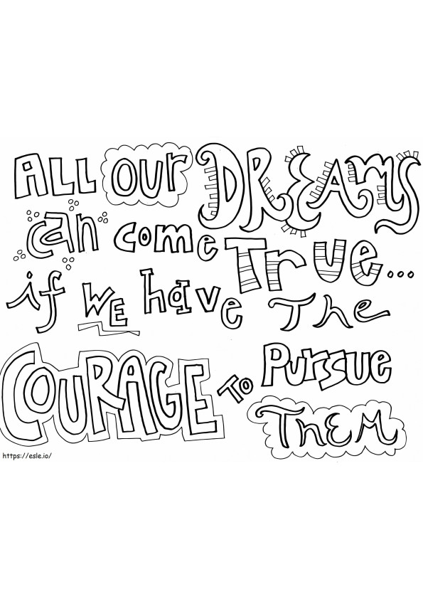 Free Courage Quote coloring page