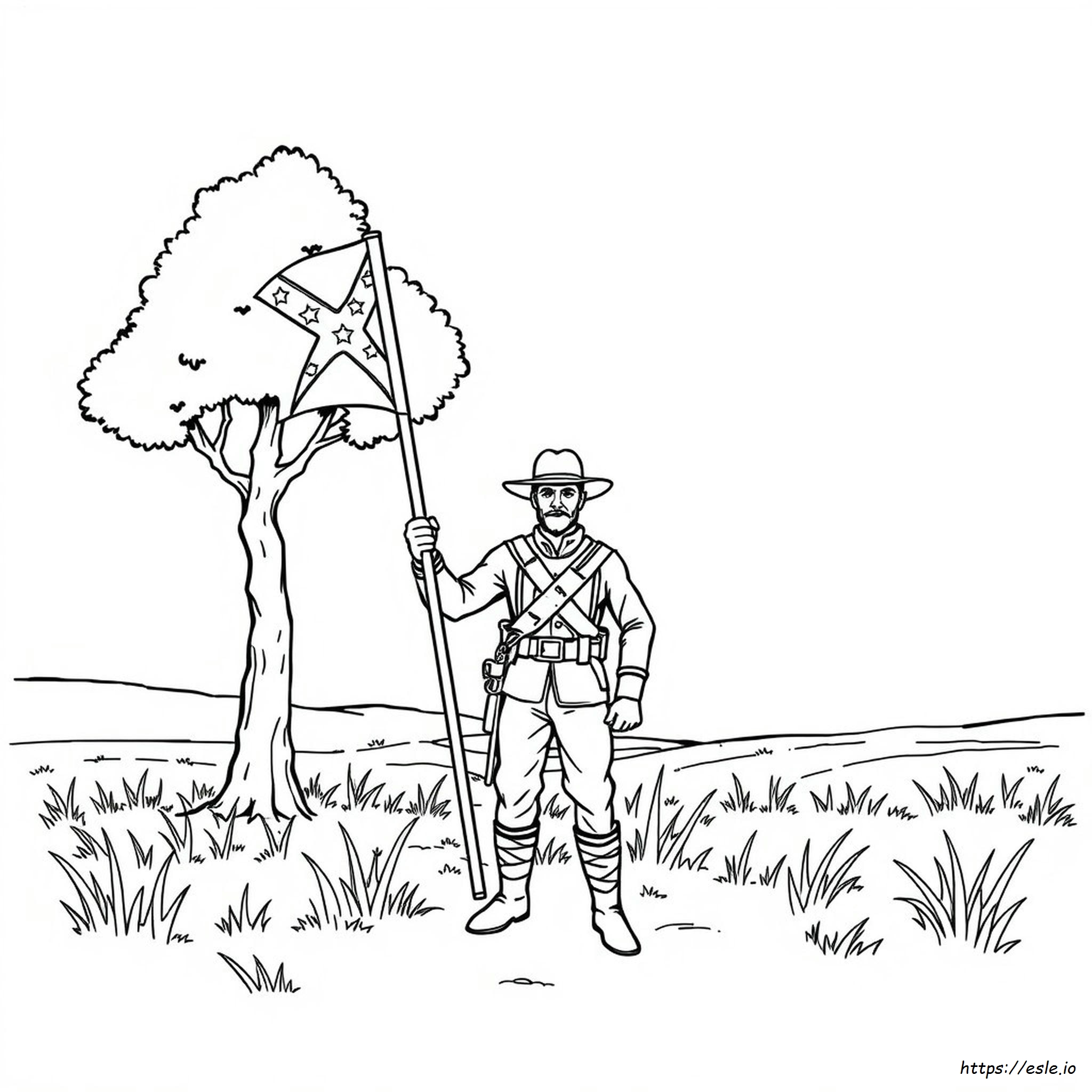 Confederate Soldier Coloring Page