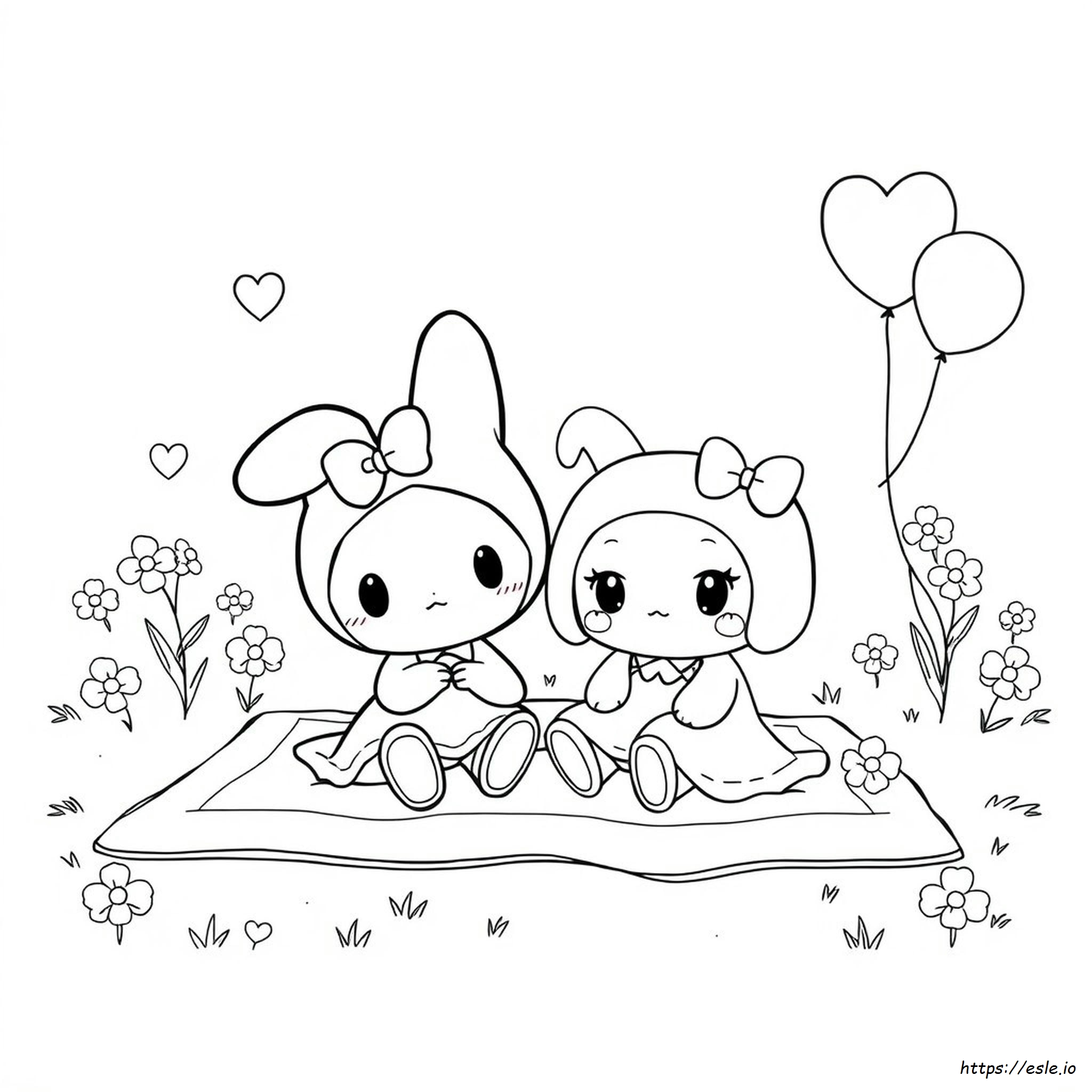 Sanrio Coloring Pages My Melody And Kuromi