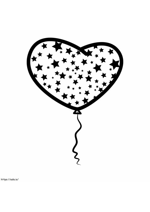 Cute Heart Balloon coloring page