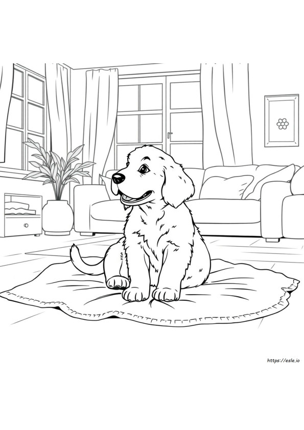 Golden Retriever Puppy Colouring Pages