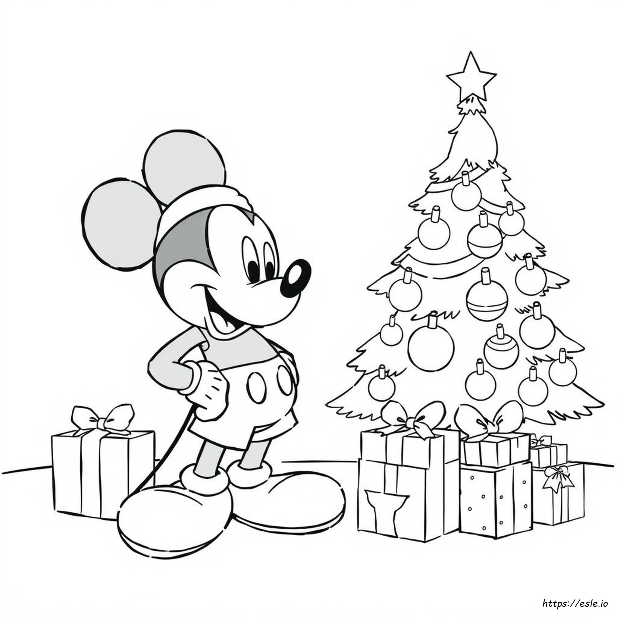 Mickey Mouse Kerst Kleurplaten Printbaar kleurplaat
