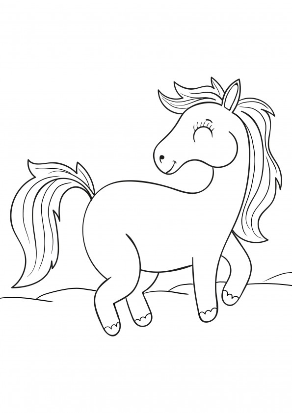Voici notre image de coloriage Happy Unicorn à télécharger gratuitement pour les enfants