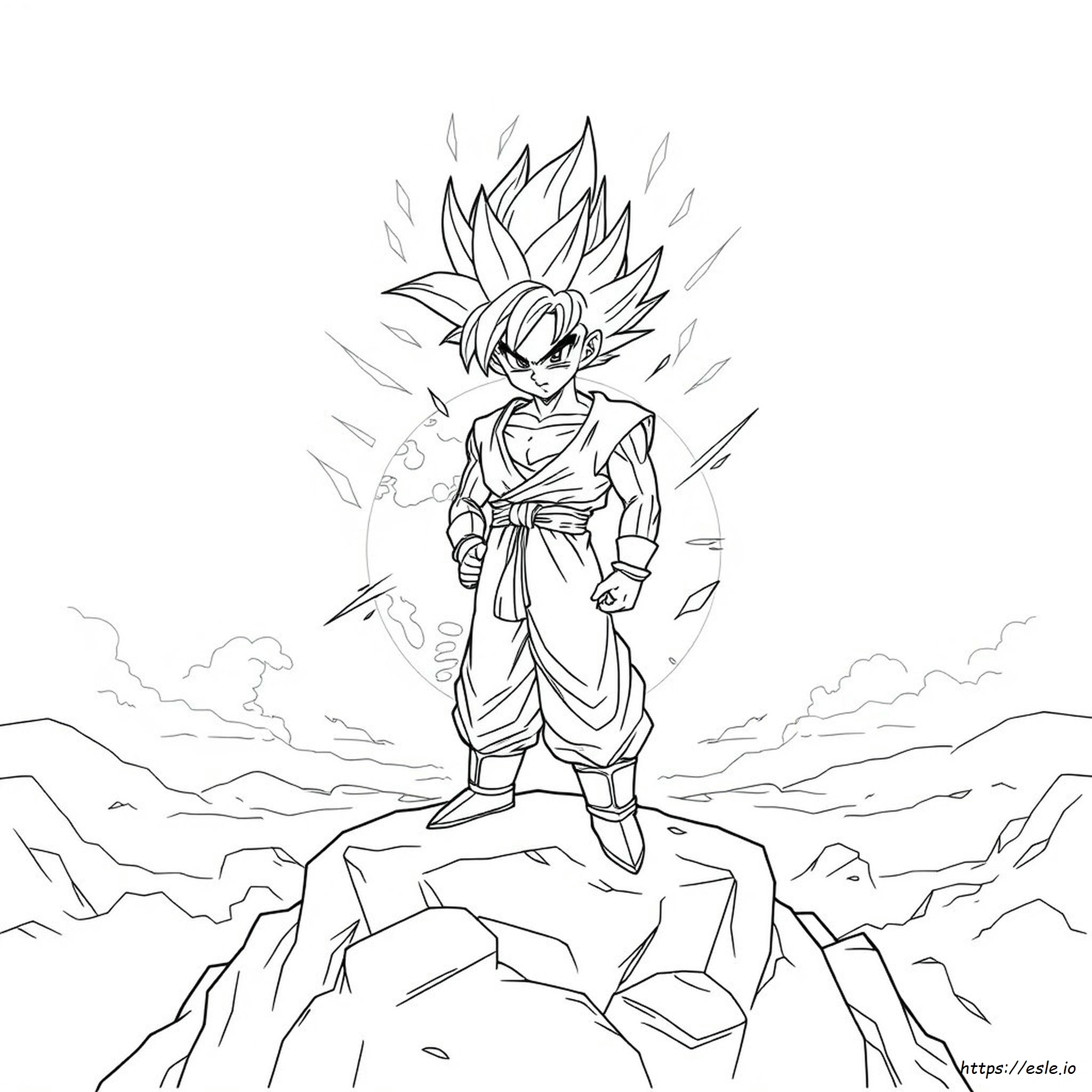 Coloriage Goku Super Saiyan 2