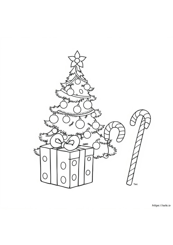 Gambar Mewarnai Permen Tongkat Natal