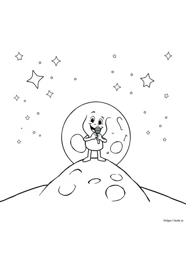 Mr Moon Sing Színező Oldalak