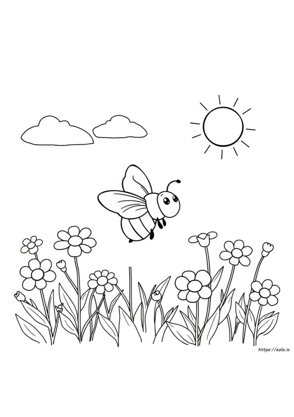 Abeja Feliz Para Colorear