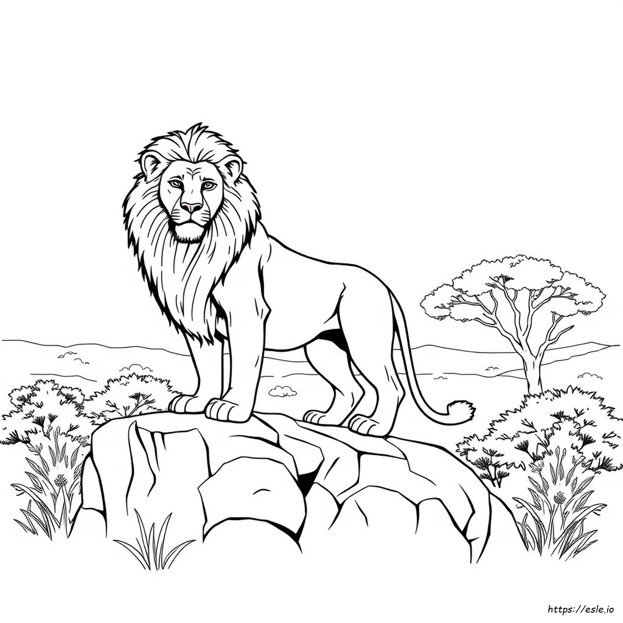 Singa Jantan Realistis Gambar Mewarnai